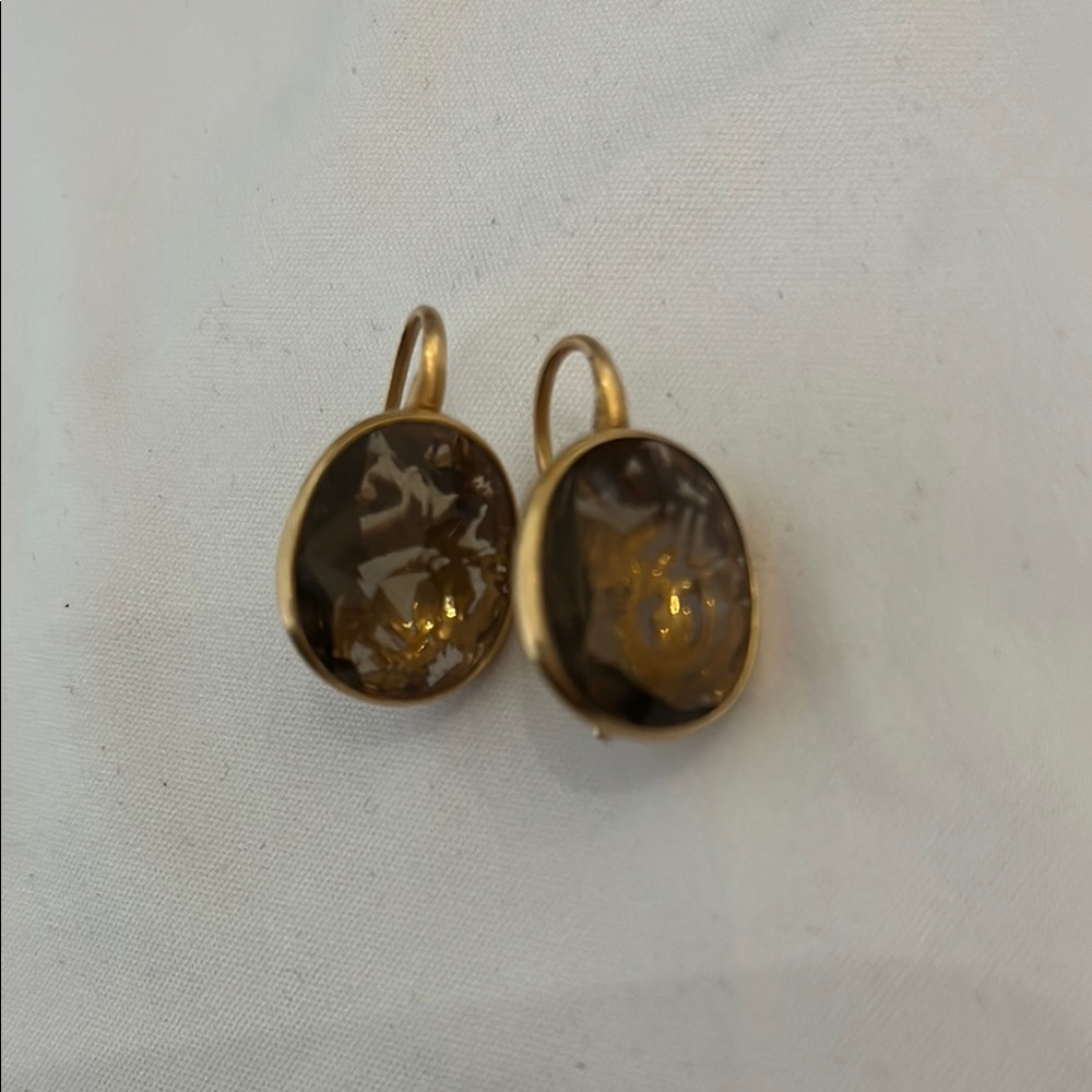 Pomellato Gold and Brown Earrings